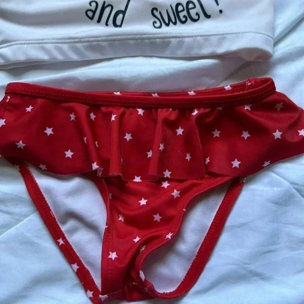 Gymboree 3T girls  Swim Shop 4th of July Rash Guard Set Ice CreamSwimsuit